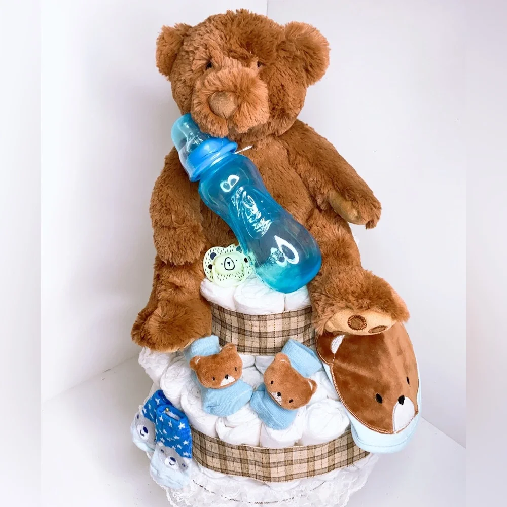 Teddy Bear Diaper Cake